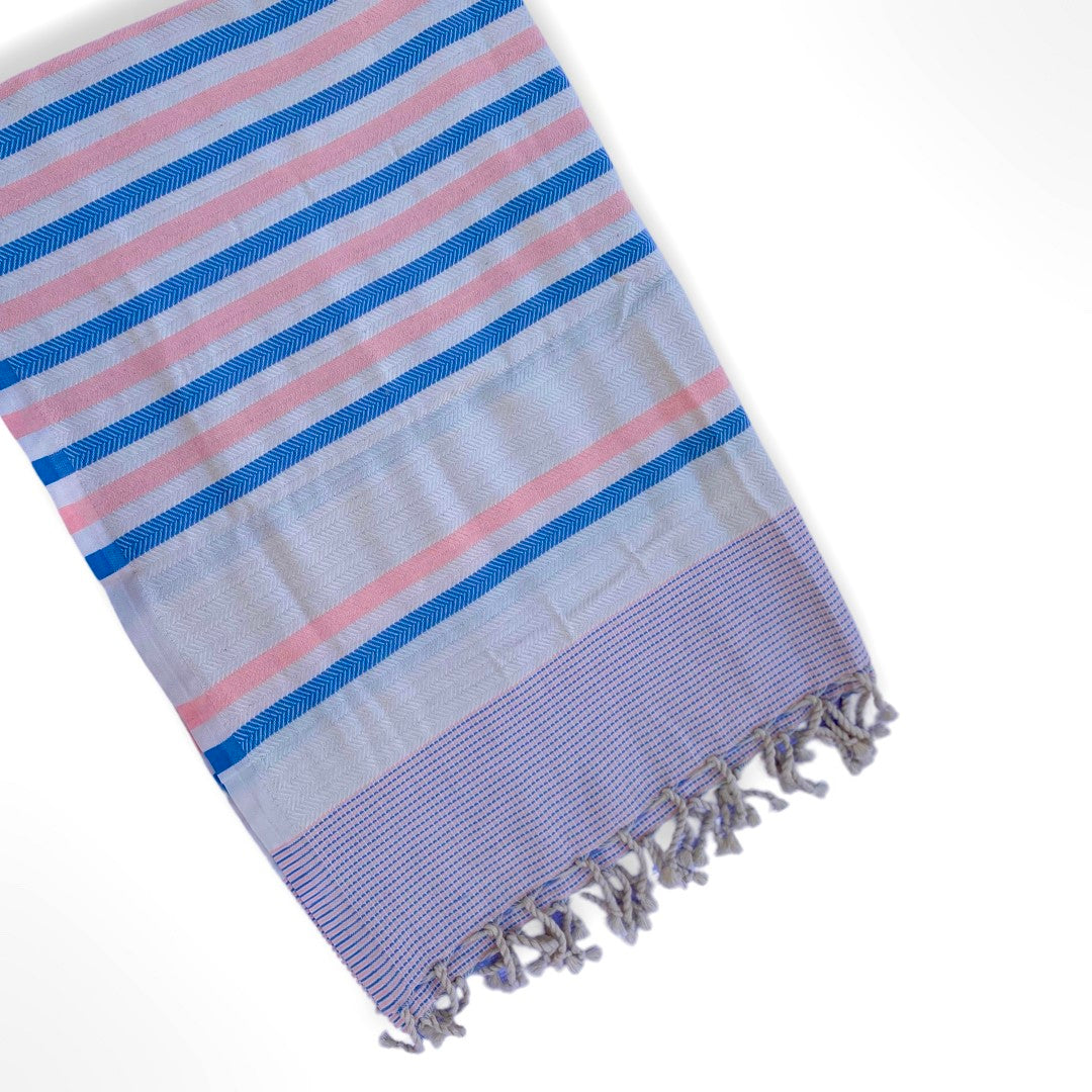 Wavelux Beach Towel Blue Pink