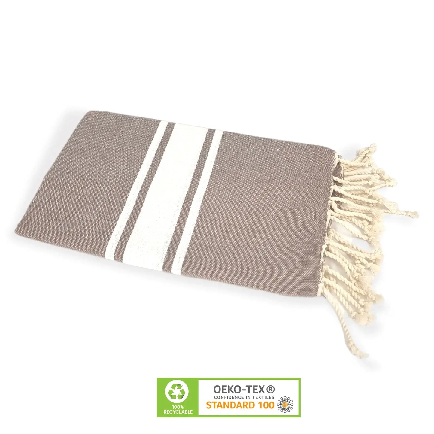 Classic Beach towel  Pink Grey brown