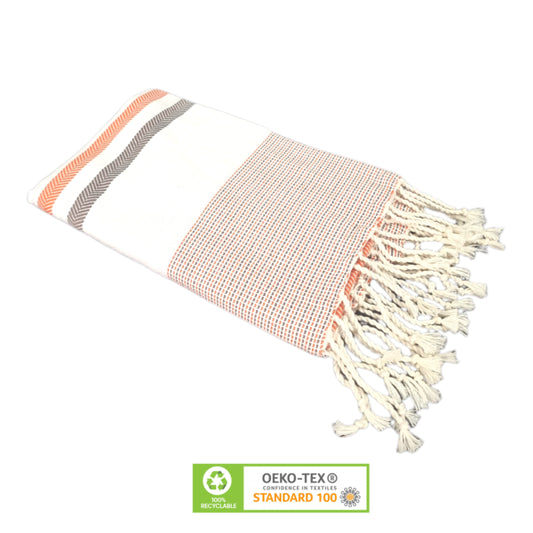 Wavelux Beach Towel Orange Grey