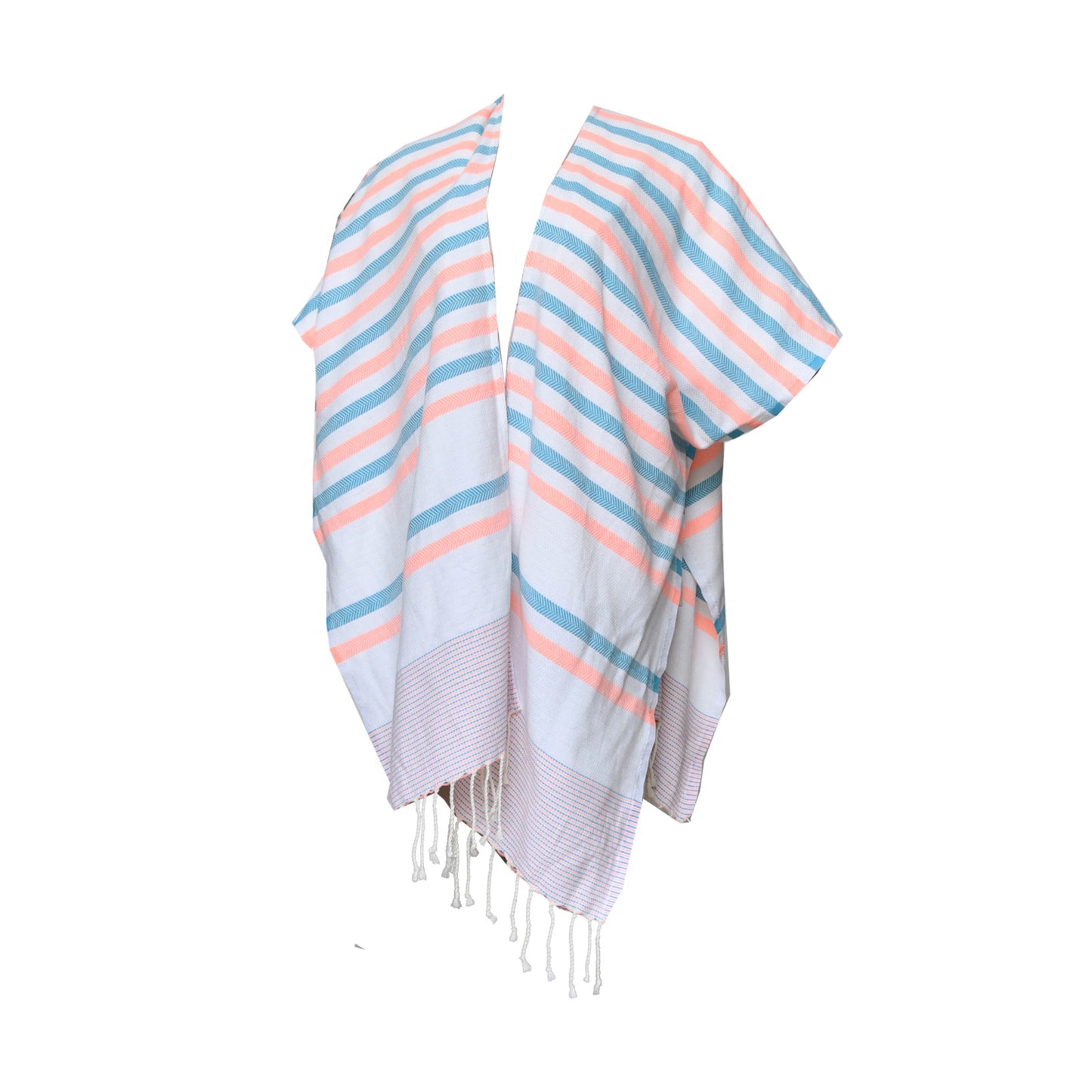 Ocean Breeze Cover-Ups Wavelux Poncho Orange Blue