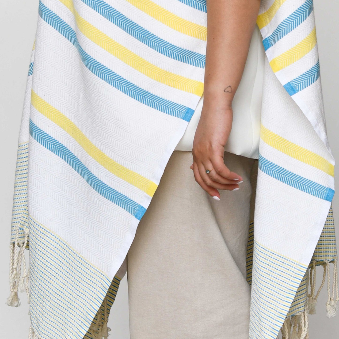 Ocean Breeze Cover-Ups Wavelux Poncho Blue Yellow