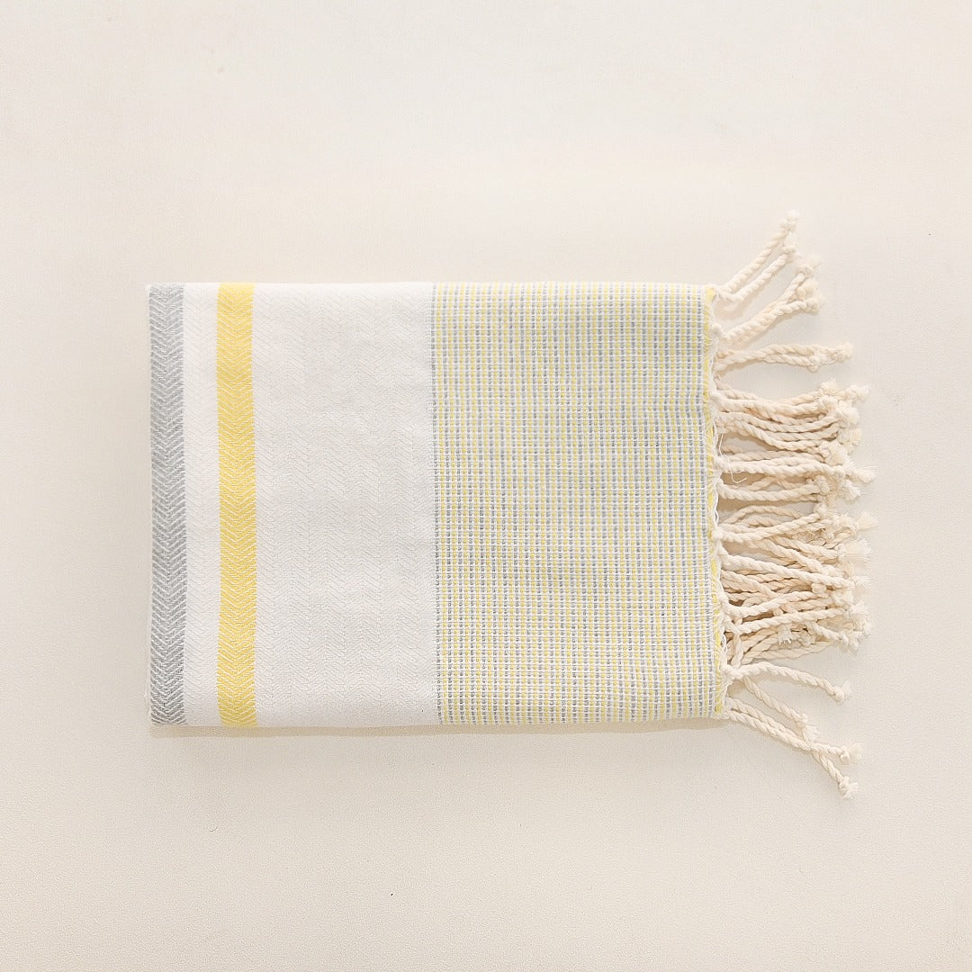 Wavelux Beach Towel Yellow Grey