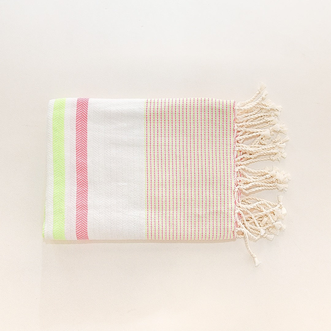 Wavelux Beach Towel Green Pink