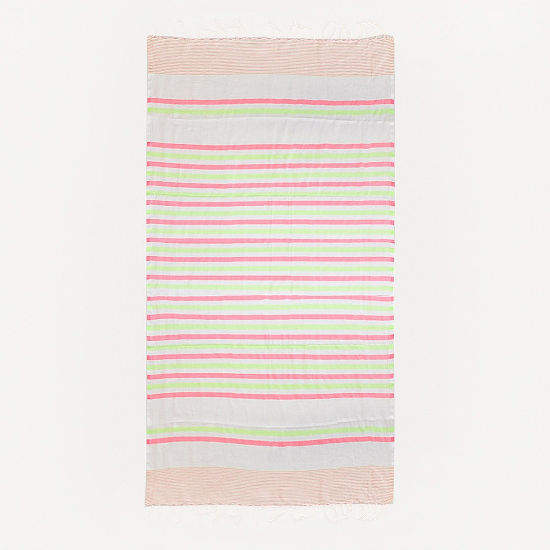 Wavelux Beach Towel Green Pink