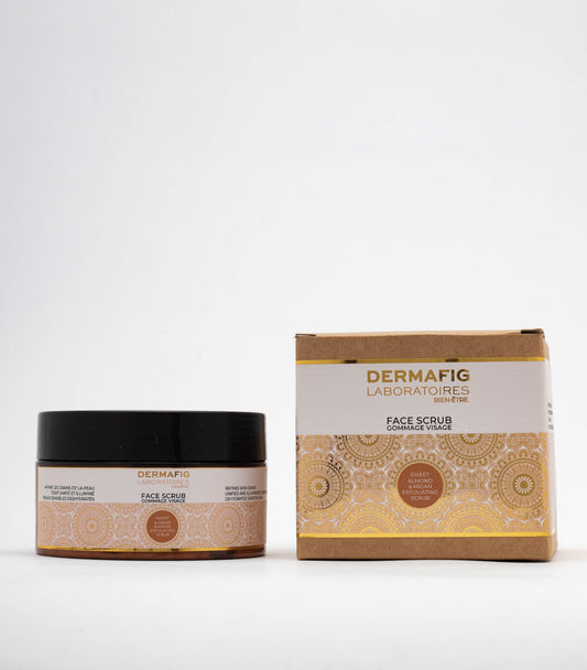 DERMAFIG Face Scrub Sweet Almond & Argan : Refines skin grains - Unified and Illuminated complexion