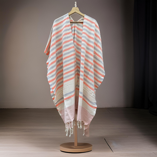 Ocean Breeze Cover-Ups Wavelux Poncho Grey Orange