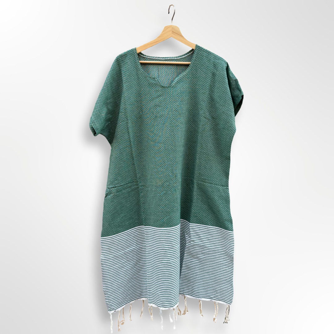 Ocean Breeze Cover-Ups Honeycomb Poncho Green