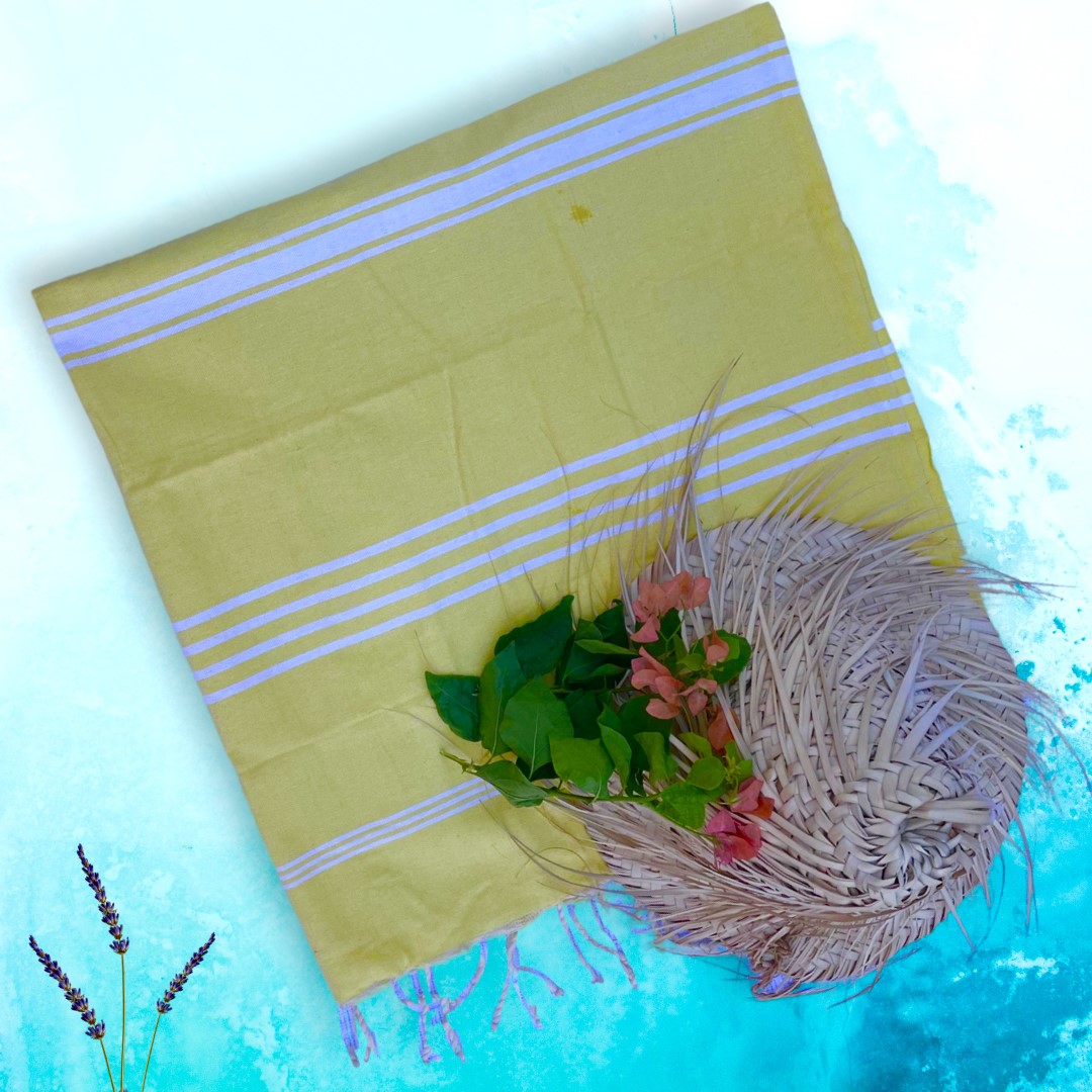 The Line Beach towel  Yellow