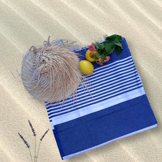 The Line Beach towel Dark Blue